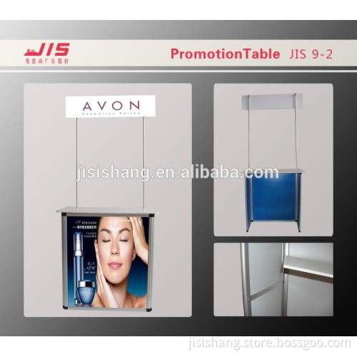 JIS9-2 exhibition trade shows MDFboard aluminum tube ferrod customize promotion table with screen